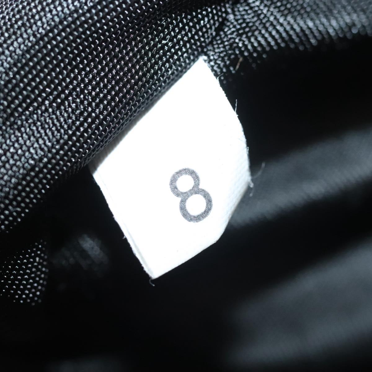 PRADA Clutch Bag Nylon Leather Black Silver Auth ki5843