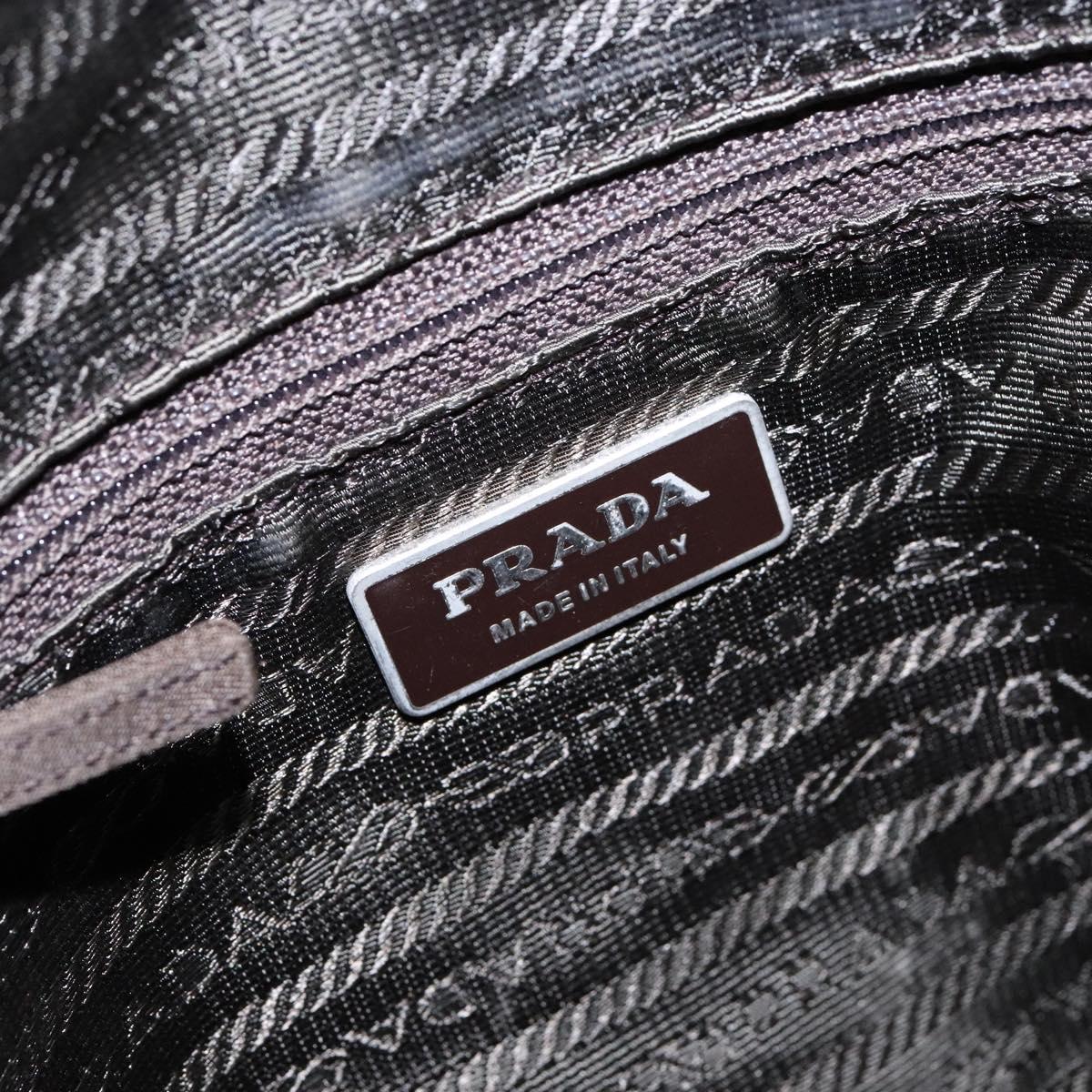 PRADA Shoulder Bag Nylon Khaki Silver Auth ki5844