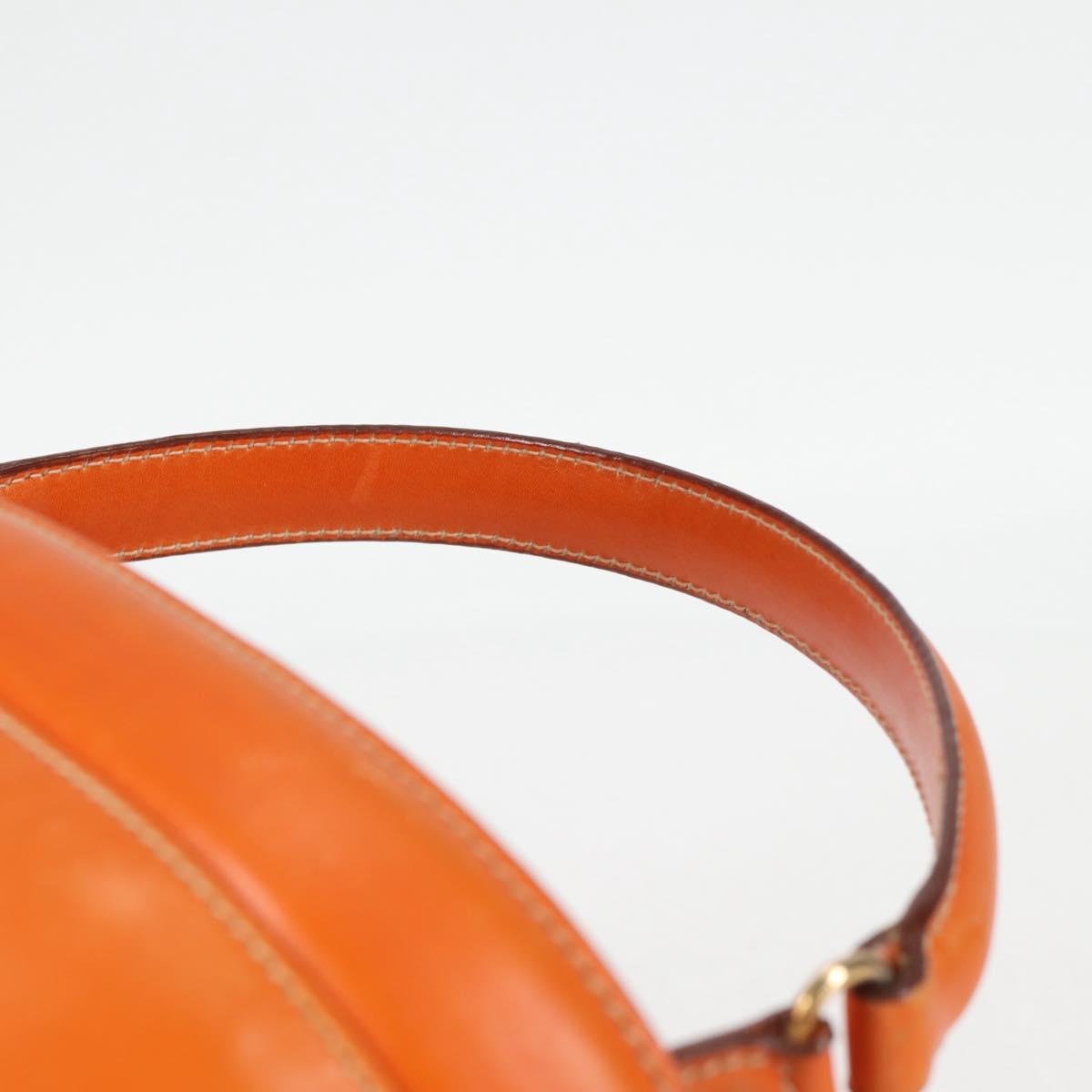 PRADA Shoulder Bag Leather 2way Orange Gold Auth ki5845
