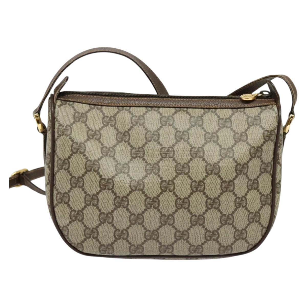GUCCI GG Supreme Web Sherry Line Shoulder Bag PVC Beige 39 02 032 Auth ki5847