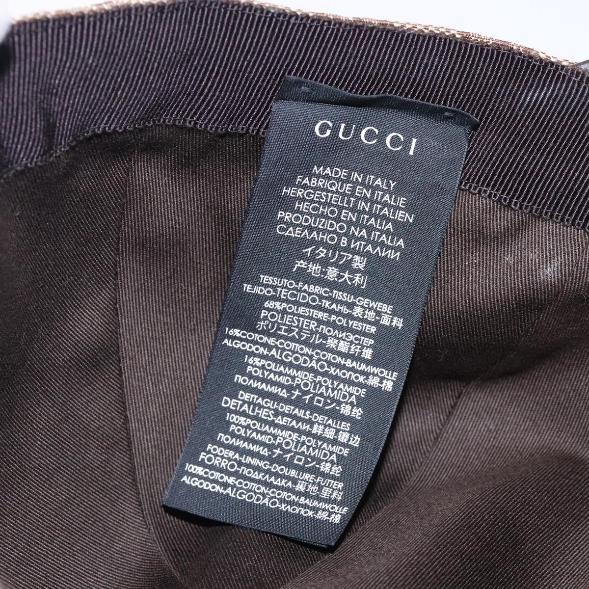 GUCCI GG Canvas Baseball Cap L Beige Red Green 200035 Auth ki5852