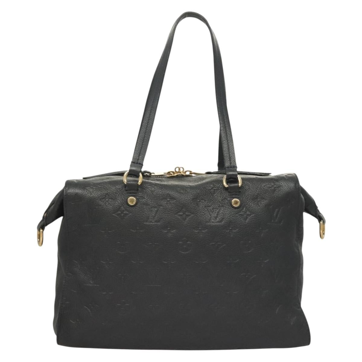 LOUIS VUITTON Monogram Empreinte Lumineuse PM Tote Bag Black M93410 Auth ki5855