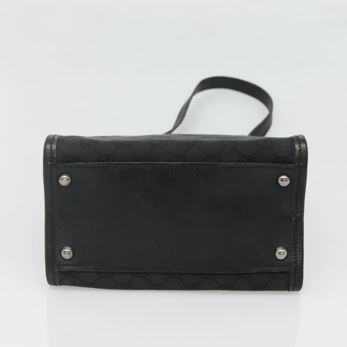 GUCCI GG Canvas Shoulder Bag Black Silver 110292 Auth ki5866