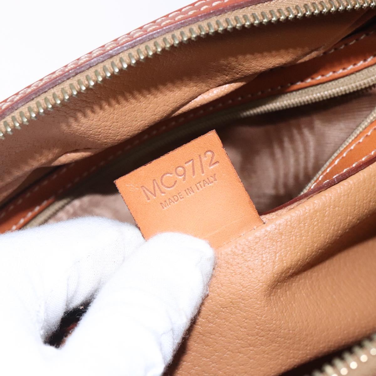 CELINE Macadam Canvas Hand Bag PVC Leather Brown Gold Auth ki5869