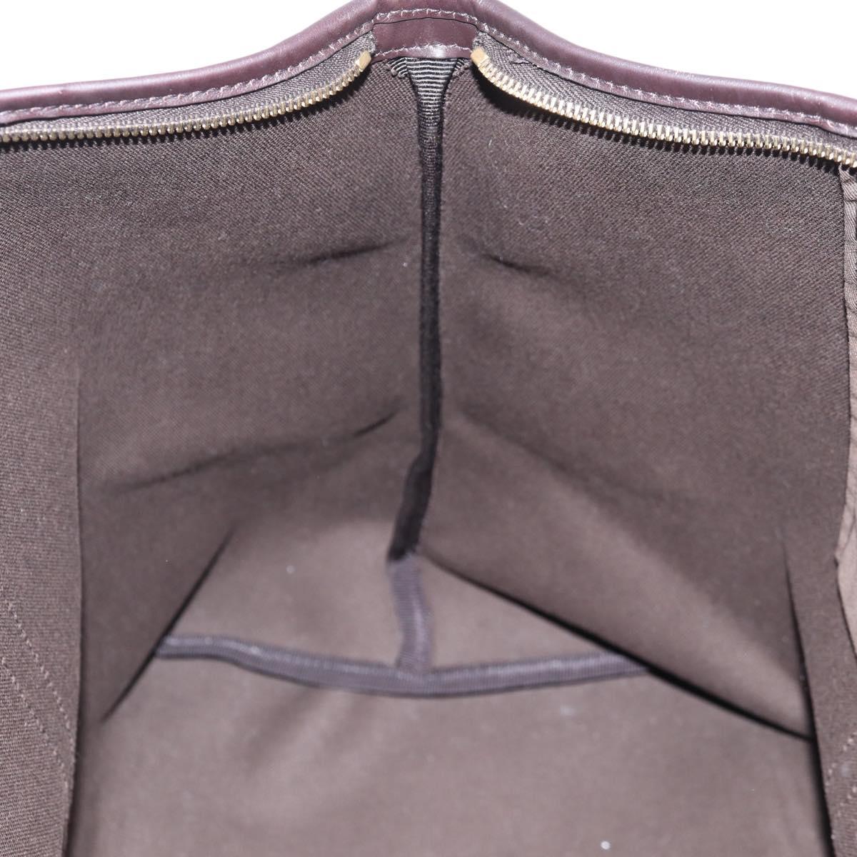 GUCCI GG Supreme Tote Bag PVC Brown Gold 201482 Auth ki5870A