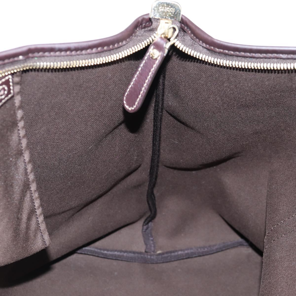 GUCCI GG Supreme Tote Bag PVC Brown Gold 201482 Auth ki5870V