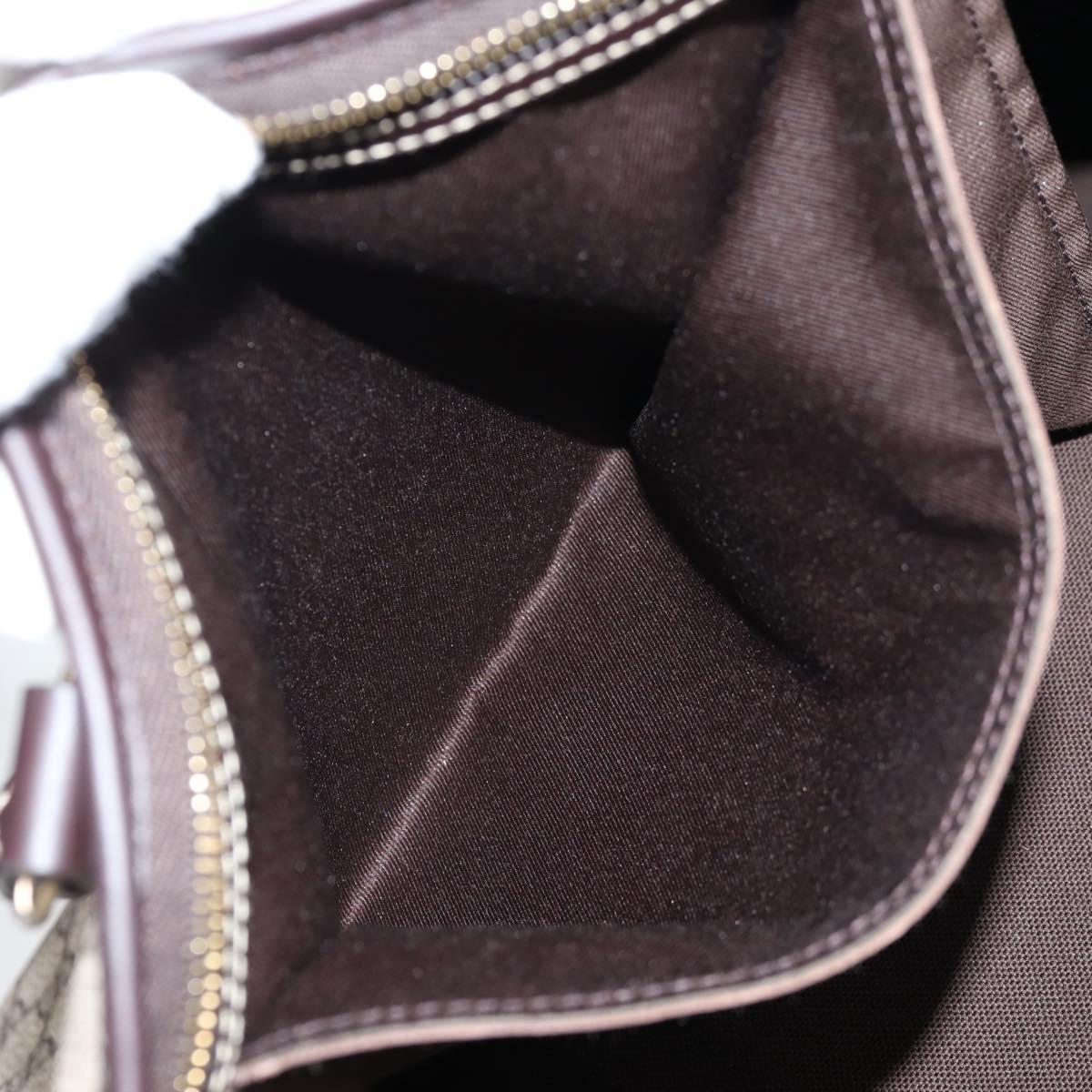 GUCCI GG Supreme Tote Bag PVC Brown Gold 201482 Auth ki5870V