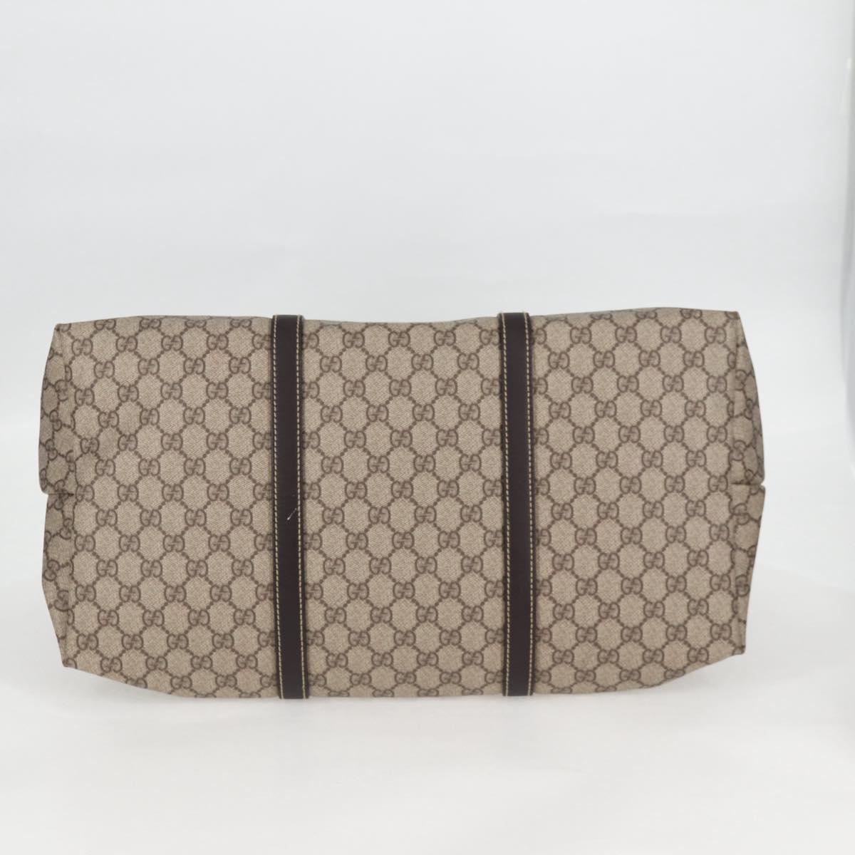 GUCCI GG Supreme Tote Bag PVC Brown Gold 201482 Auth ki5870V