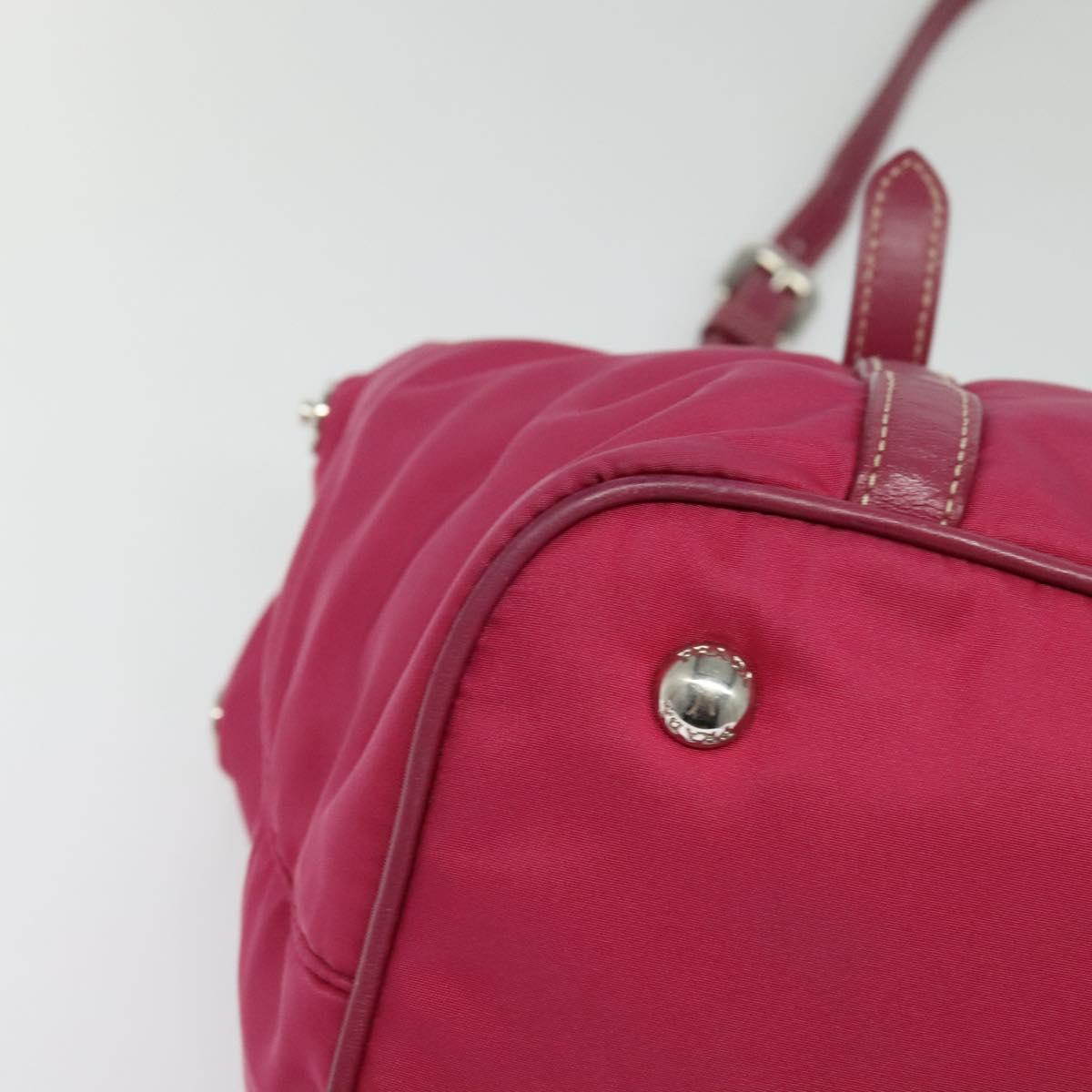 PRADA Tote Bag Nylon 2way Pink Silver Auth ki5875