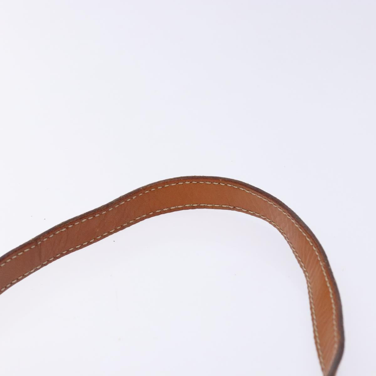 CELINE Macadam Canvas Shoulder Bag PVC Leather Brown Gold Auth ki5877