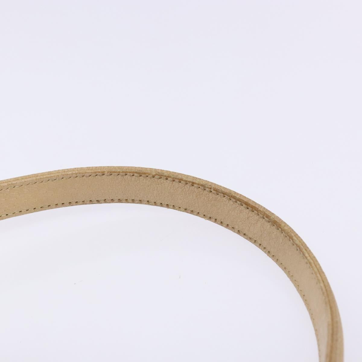 GUCCI Bamboo Hand Bag Leather Beige Gold Auth ki5881