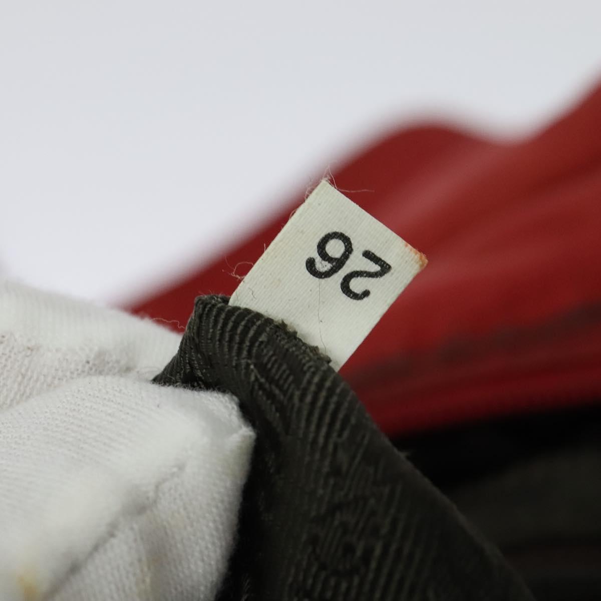 PRADA Shoulder Bag Nylon Red Silver Auth ki5884
