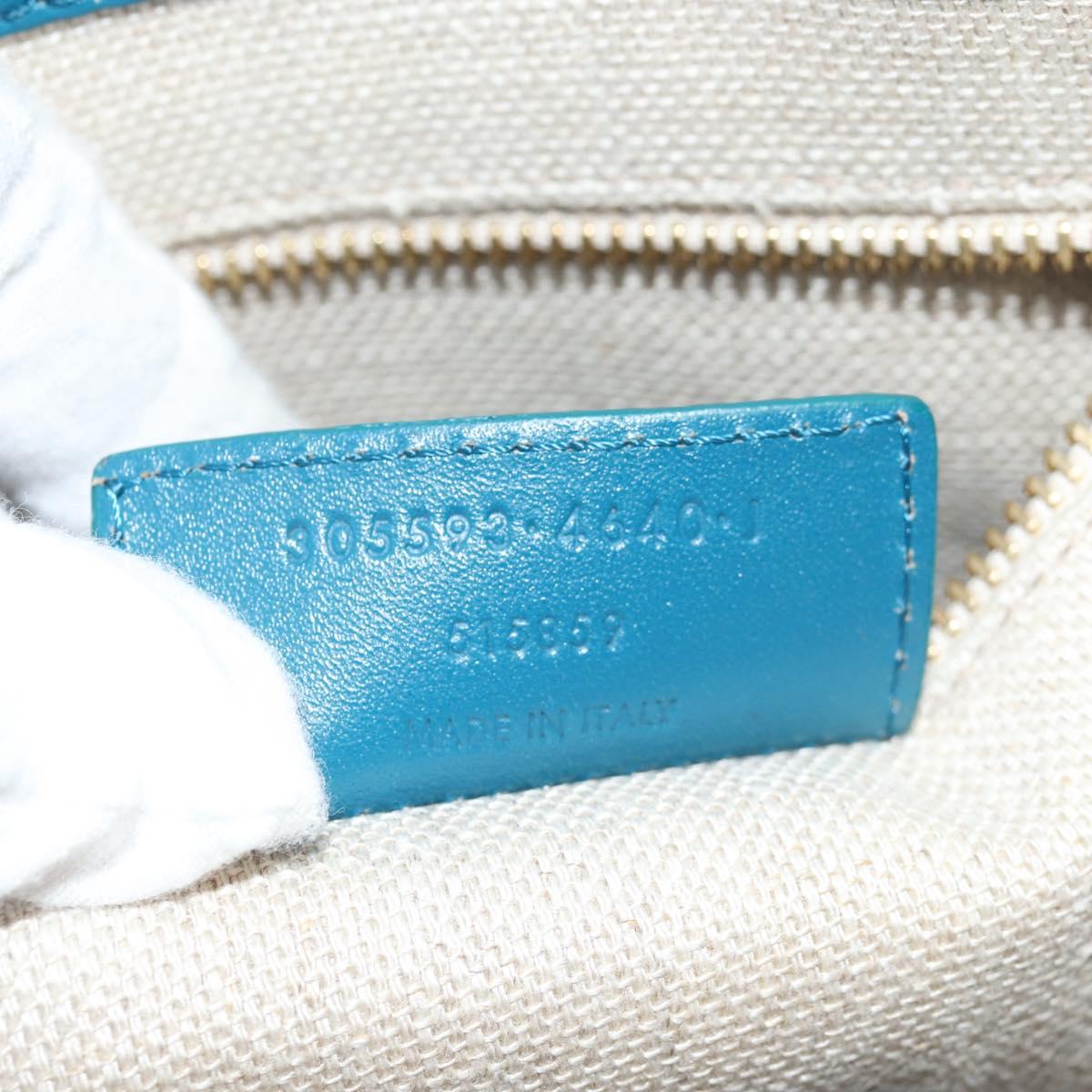 BALENCIAGA Hand Bag Leather 2way Blue Gold 305593 Auth ki5885