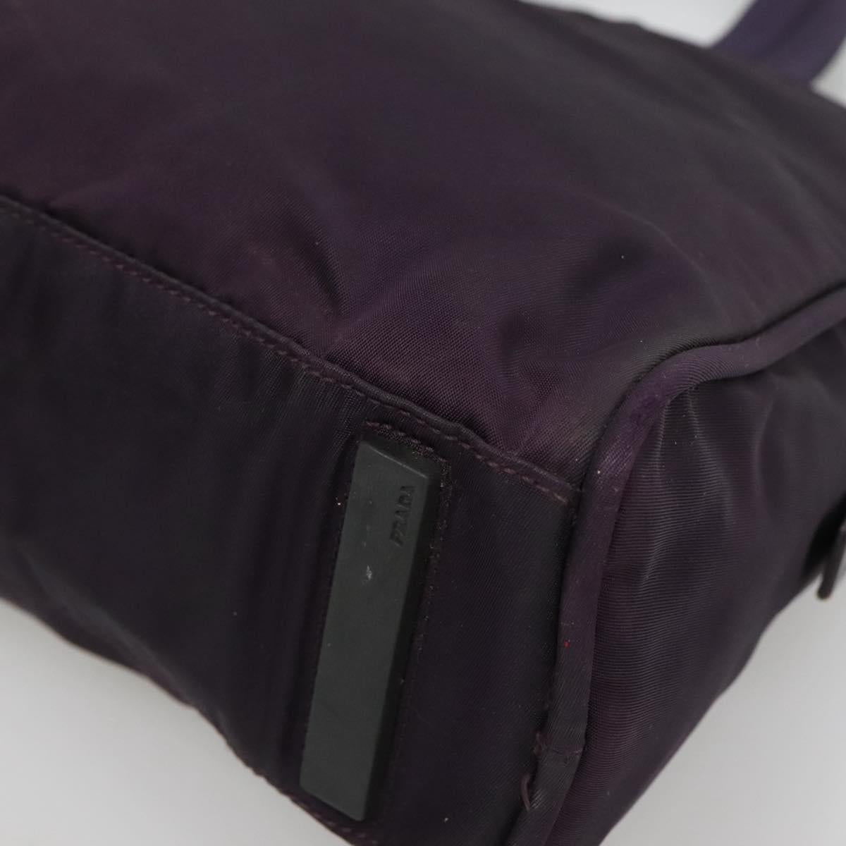 PRADA Hand Bag Nylon Purple Silver Auth ki5886