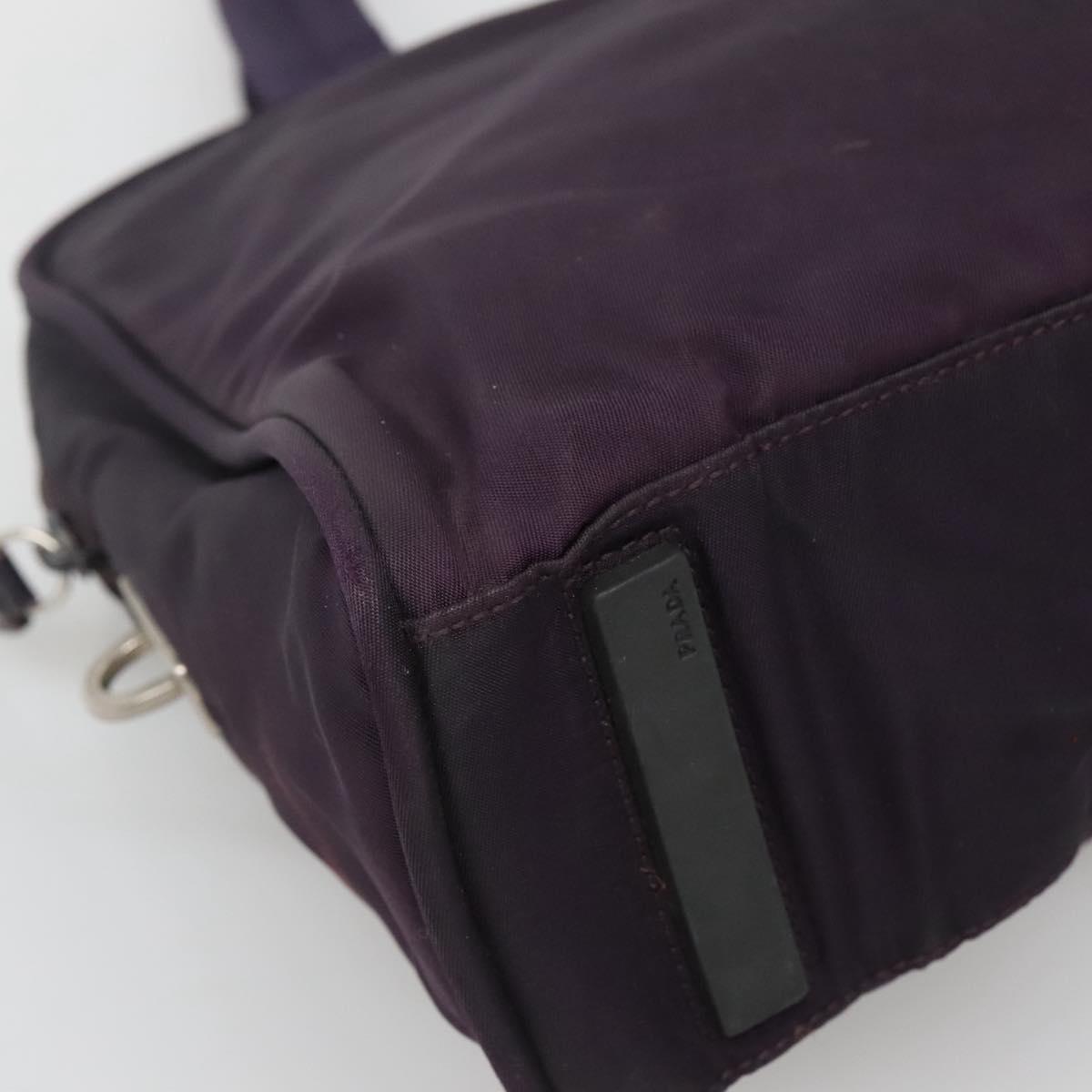 PRADA Hand Bag Nylon Purple Silver Auth ki5886