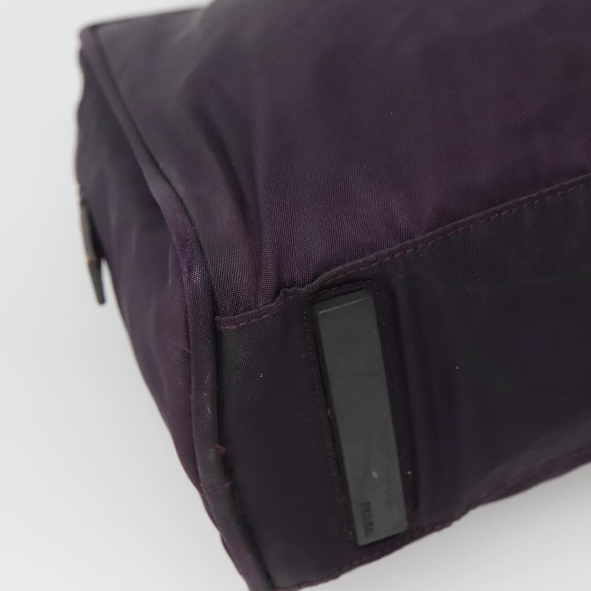 PRADA Hand Bag Nylon Purple Silver Auth ki5886