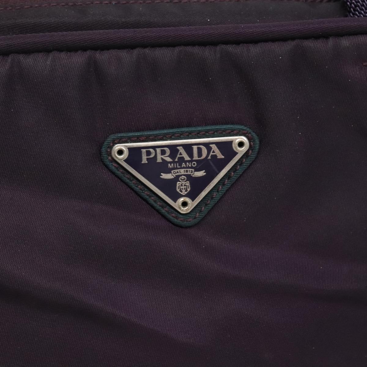PRADA Hand Bag Nylon Purple Silver Auth ki5886