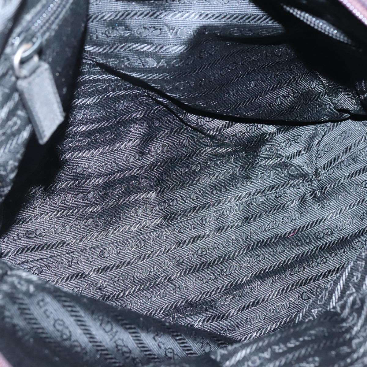 PRADA Hand Bag Nylon Purple Silver Auth ki5886