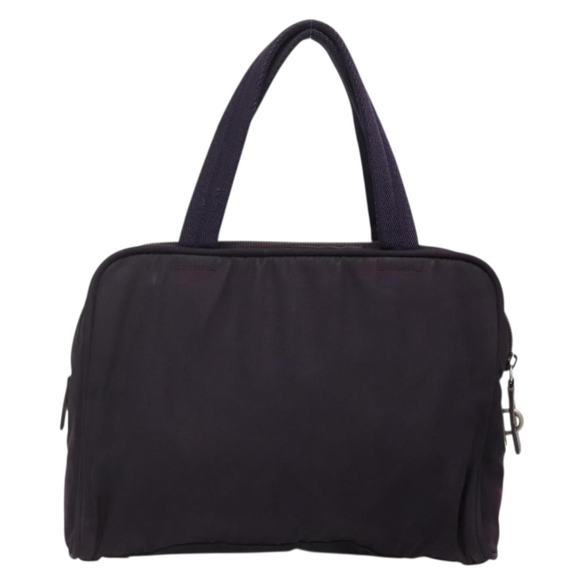 PRADA Hand Bag Nylon Purple Silver Auth ki5886