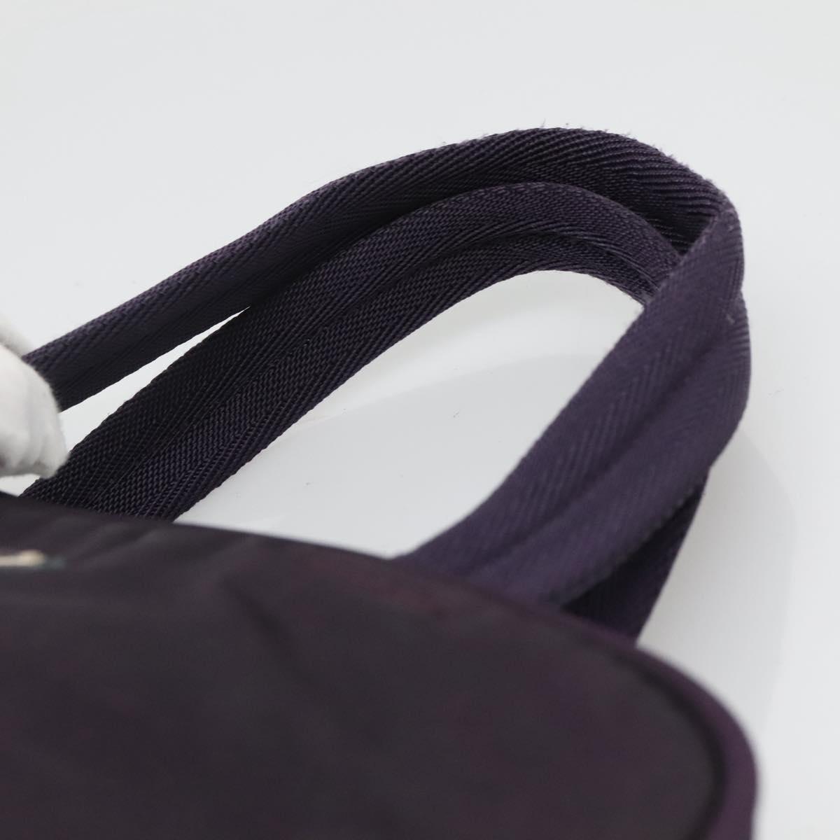 PRADA Hand Bag Nylon Purple Silver Auth ki5886