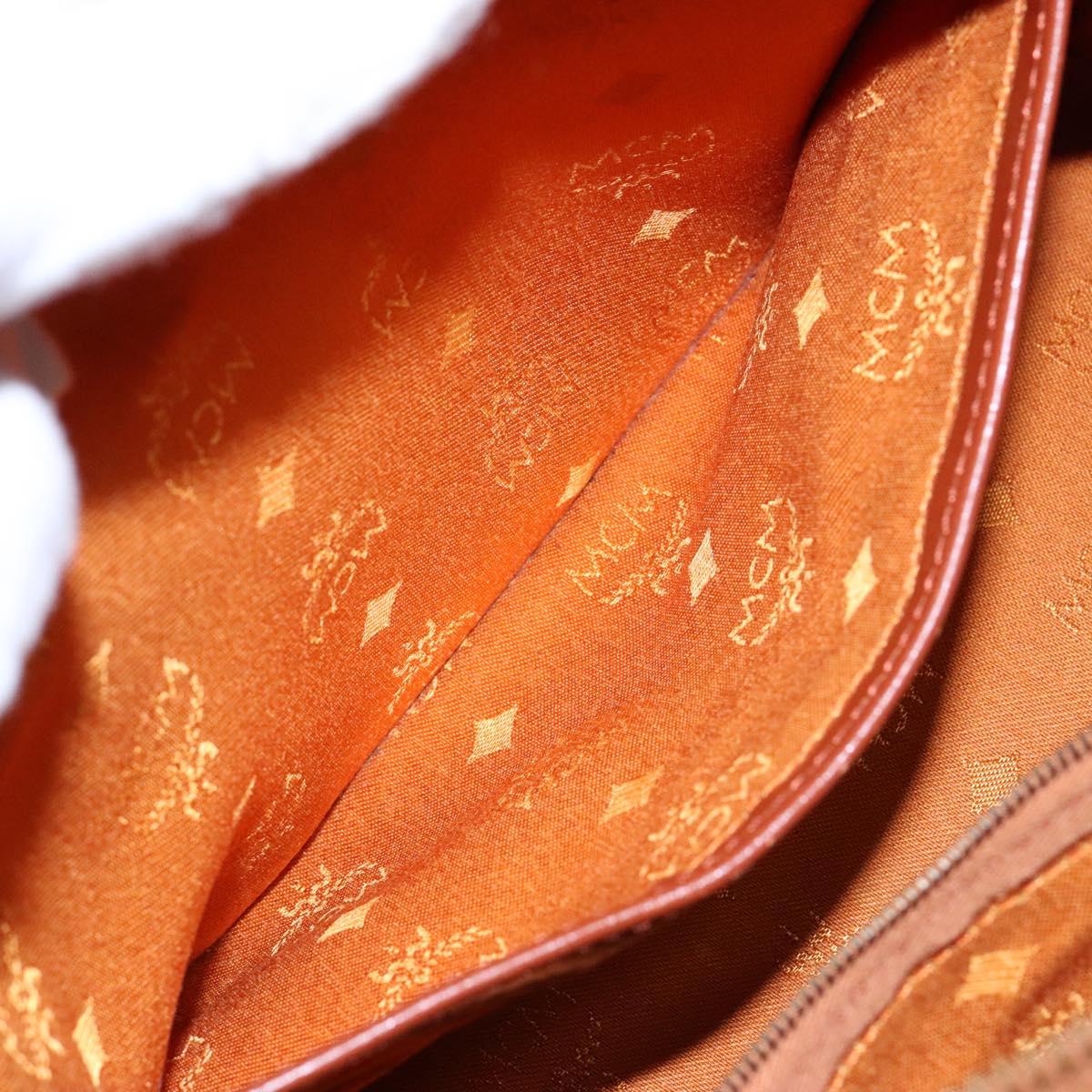 MCM Logogram Vicetos Mini Boston Bag PVC Leather 2way Brown Gold Auth ki5897