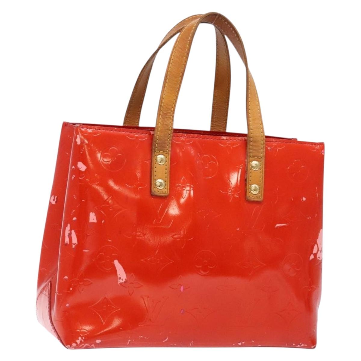 LOUIS VUITTON Monogram Vernis Reade PM Hand Bag Red Rouge M91088 LV Auth ki5902
