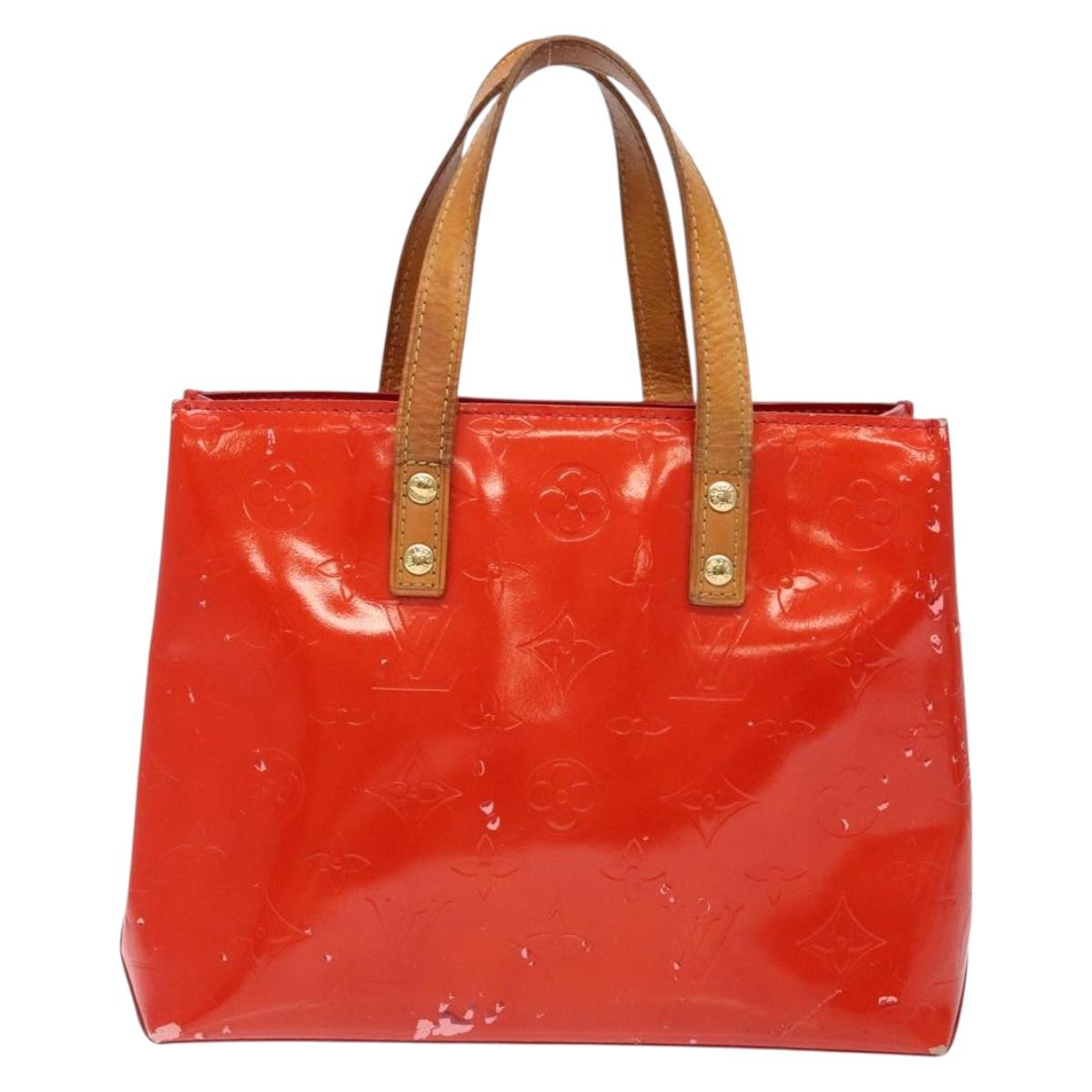 LOUIS VUITTON Monogram Vernis Reade PM Hand Bag Red Rouge M91088 LV Auth ki5902
