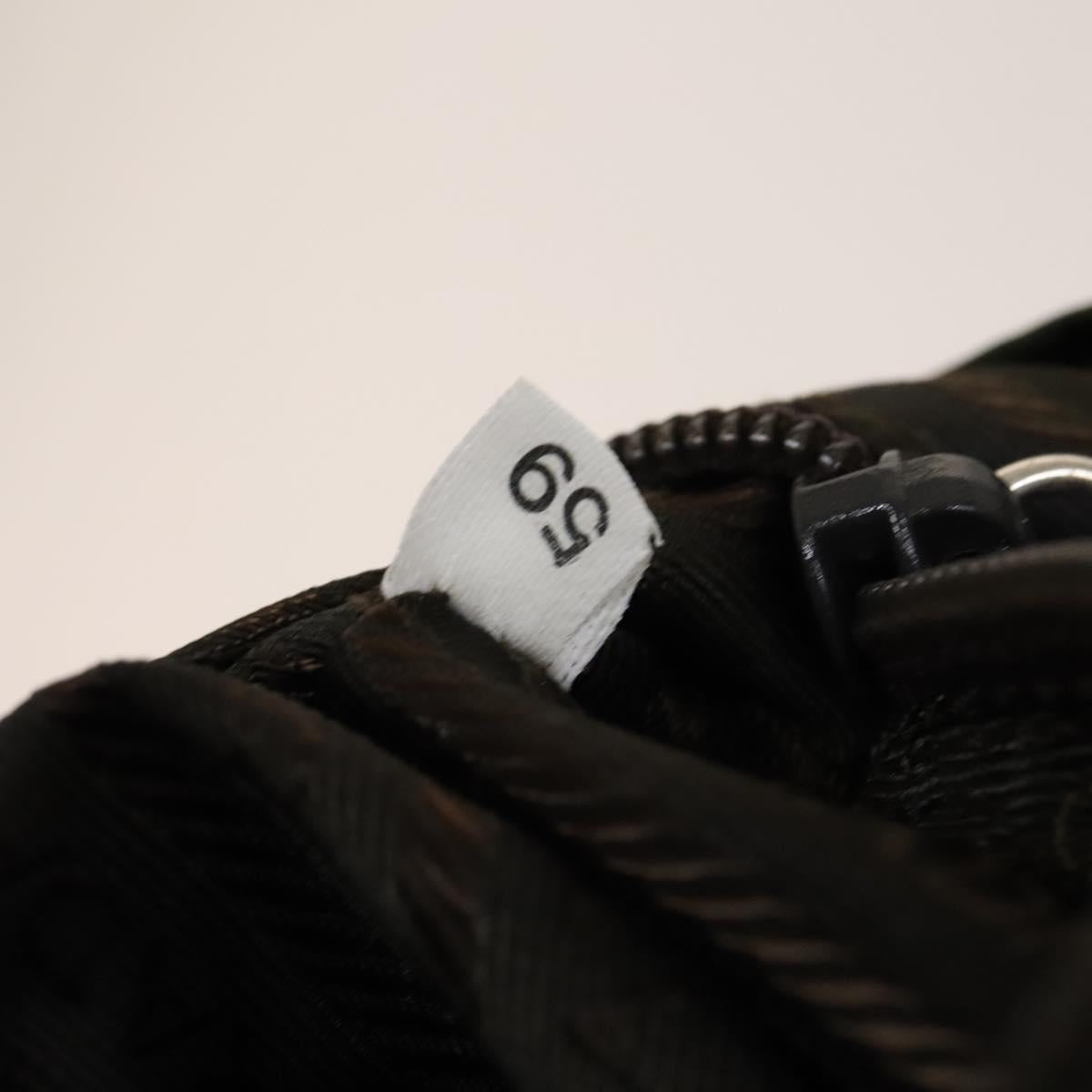 PRADA Backpack Nylon Khaki Silver Auth ki5908