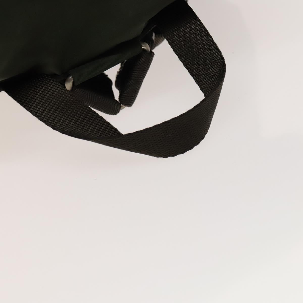 PRADA Backpack Nylon Khaki Silver Auth ki5908