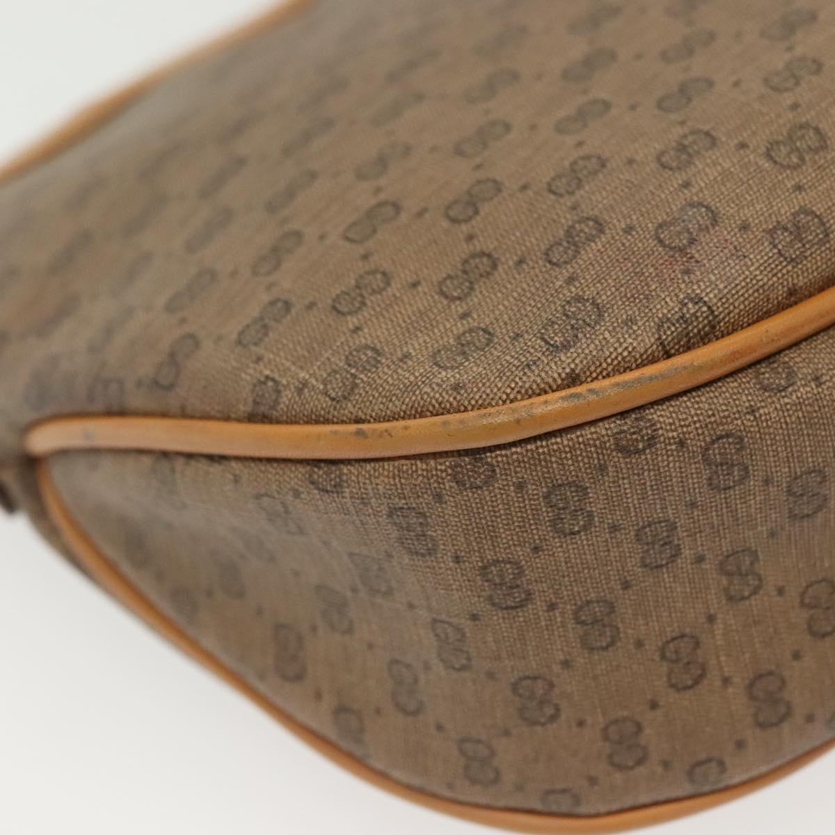 GUCCI Micro GG Supreme Shoulder Bag PVC Beige Gold Auth ki5912