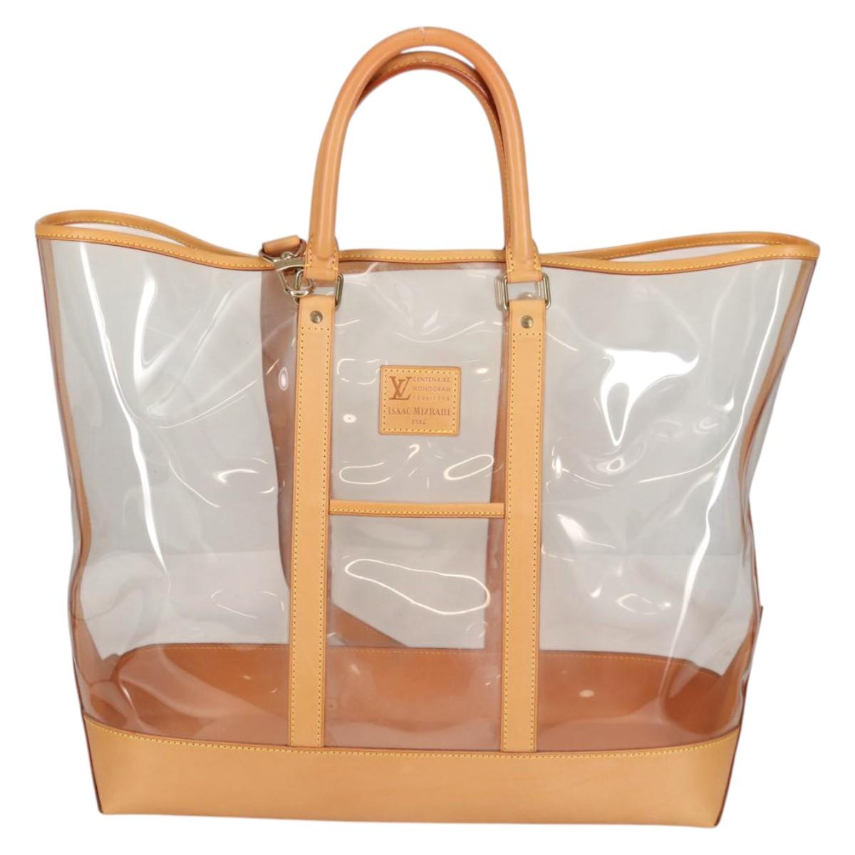 LOUIS VUITTON Isaac Mizrahi Tote Bag Vinyl Leather Clear M99027 Auth ki5924M
