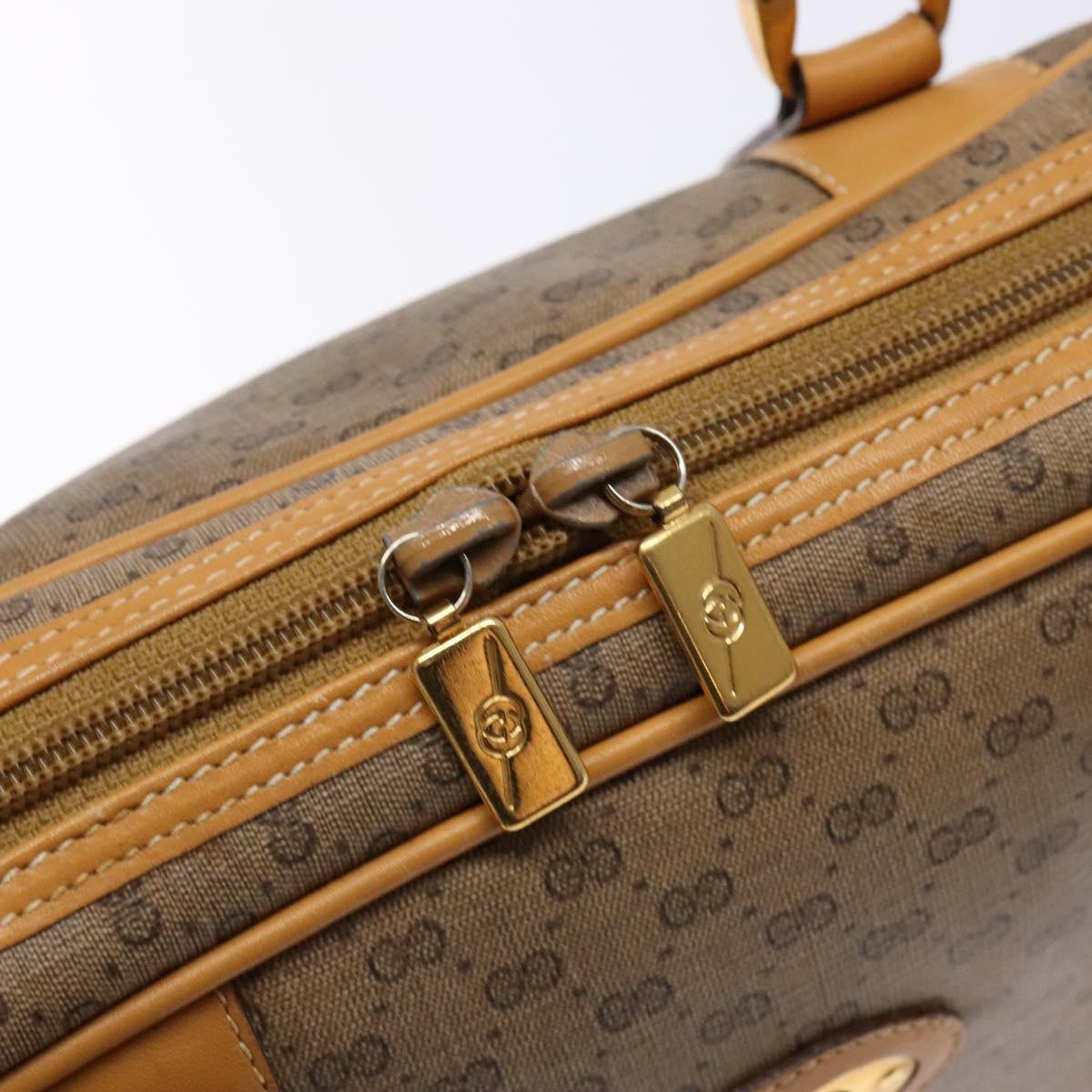 GUCCI Micro GG Supreme Hand Bag PVC Beige Gold 000 104 0030 Auth ki5931