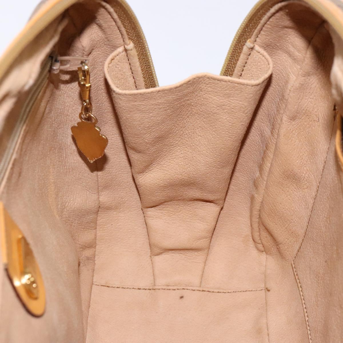 GUCCI Micro GG Supreme Hand Bag PVC Beige Gold 000 104 0030 Auth ki5931