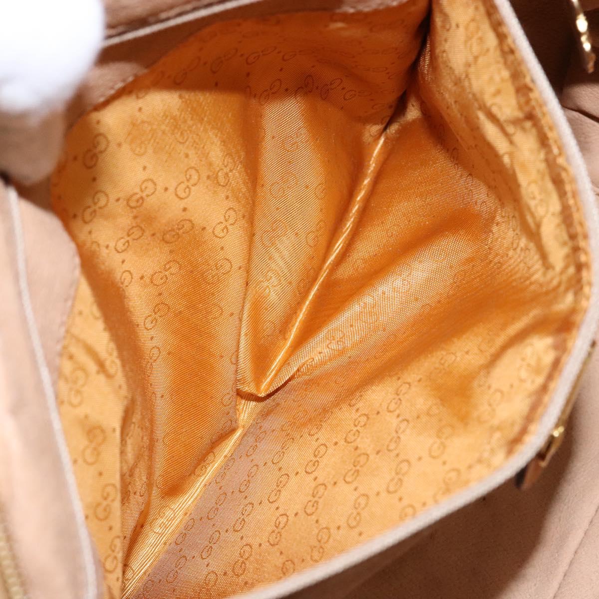 GUCCI Micro GG Supreme Hand Bag PVC Beige Gold 000 104 0030 Auth ki5931
