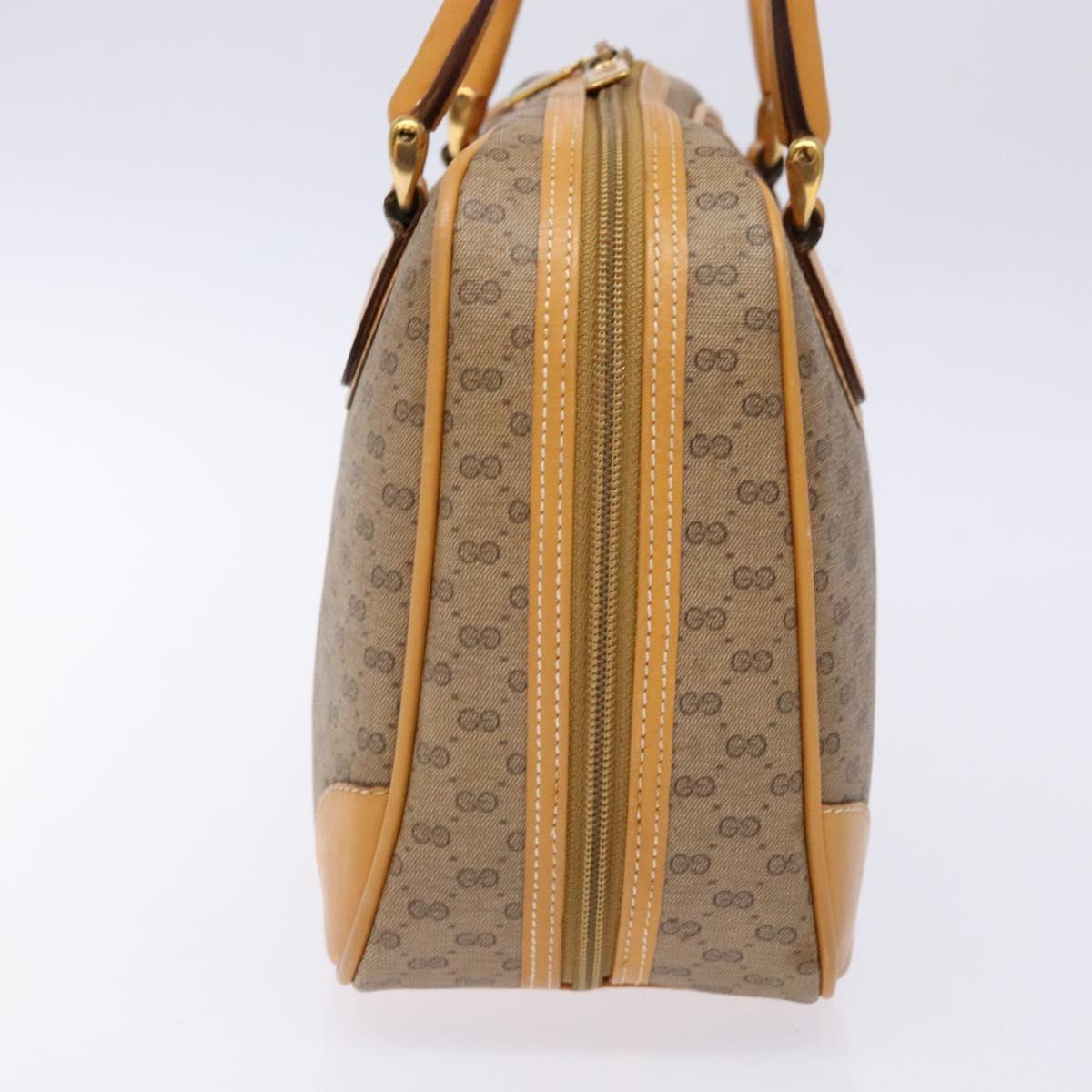 GUCCI Micro GG Supreme Hand Bag PVC Beige Gold 000 104 0030 Auth ki5931