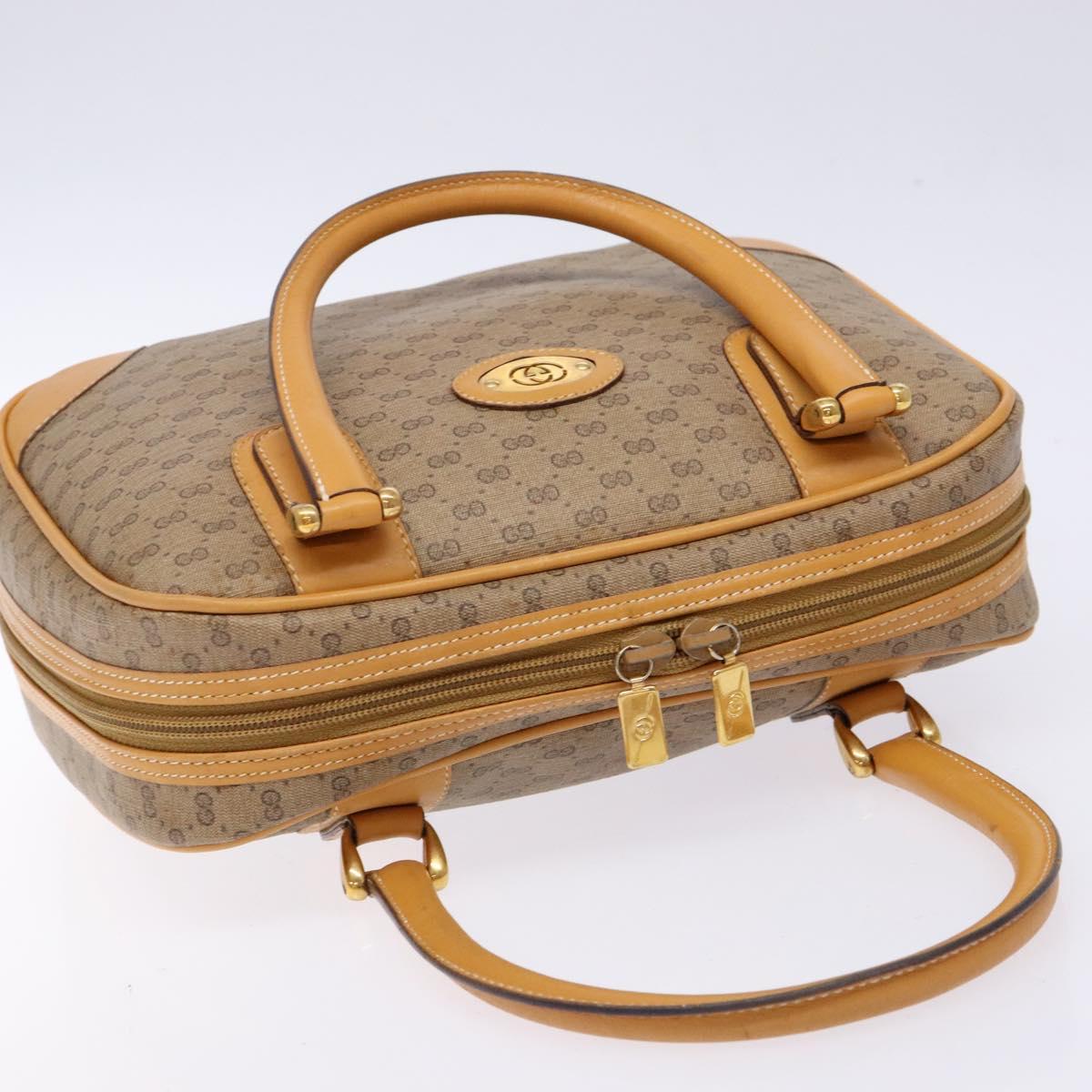 GUCCI Micro GG Supreme Hand Bag PVC Beige Gold 000 104 0030 Auth ki5931