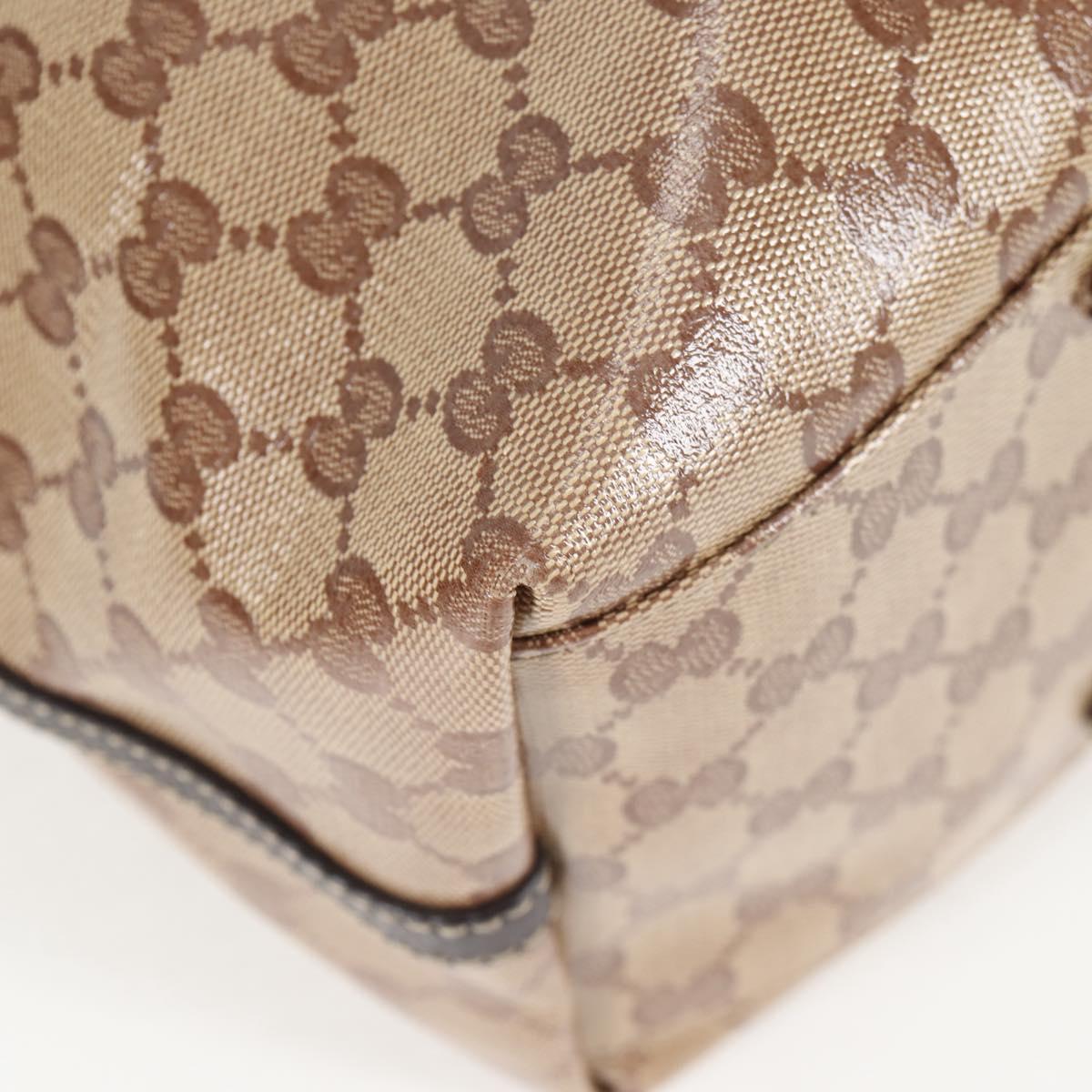 GUCCI GG Crystal Tote Bag Coated Canvas Beige 152274 Auth ki5933A