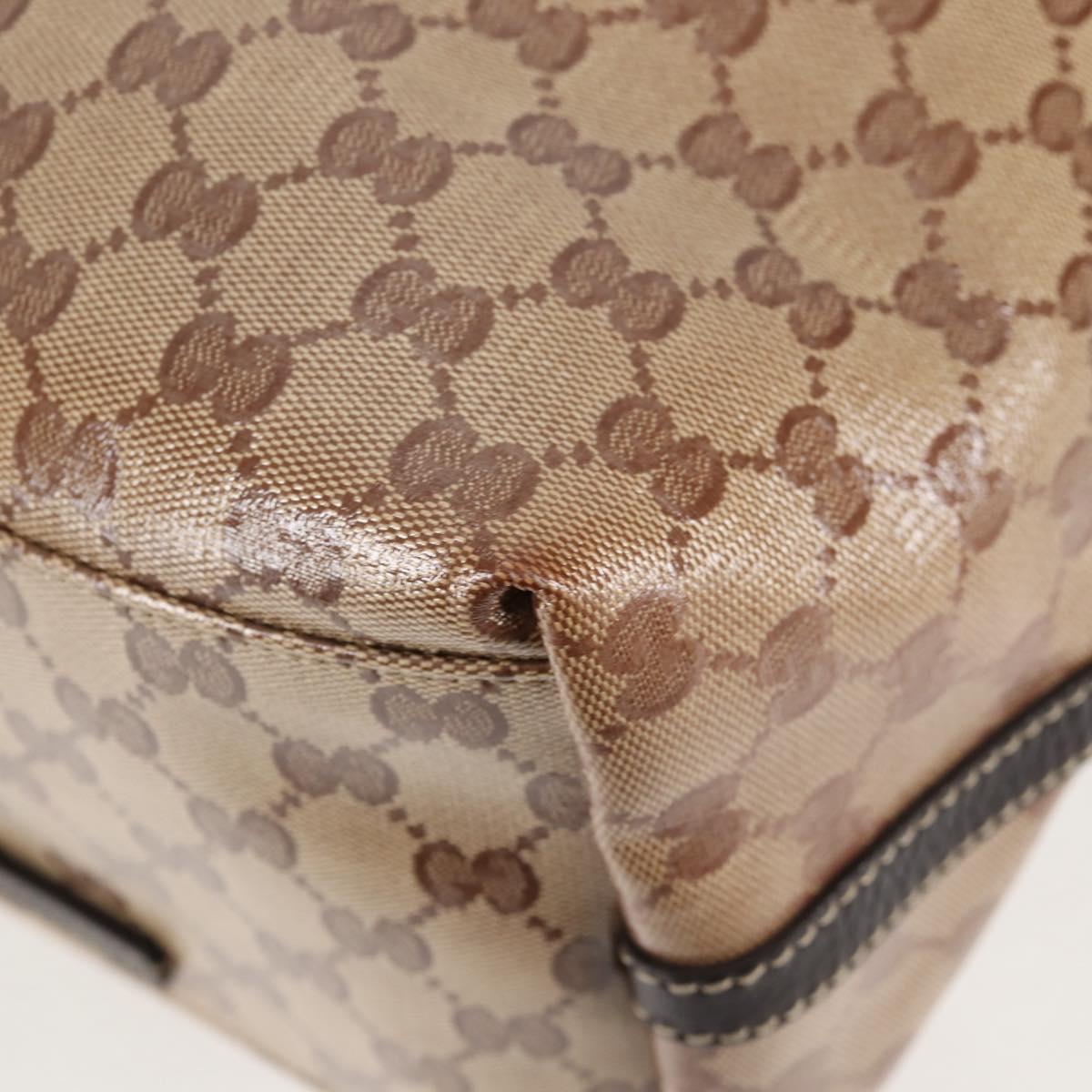 GUCCI GG Crystal Tote Bag Coated Canvas Beige 152274 Auth ki5933A