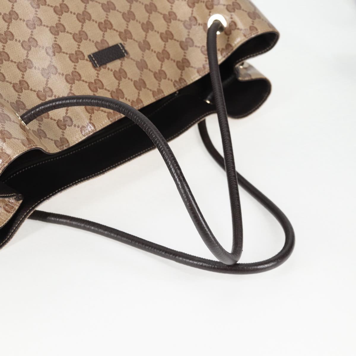 GUCCI GG Crystal Tote Bag Coated Canvas Beige 152274 Auth ki5933A