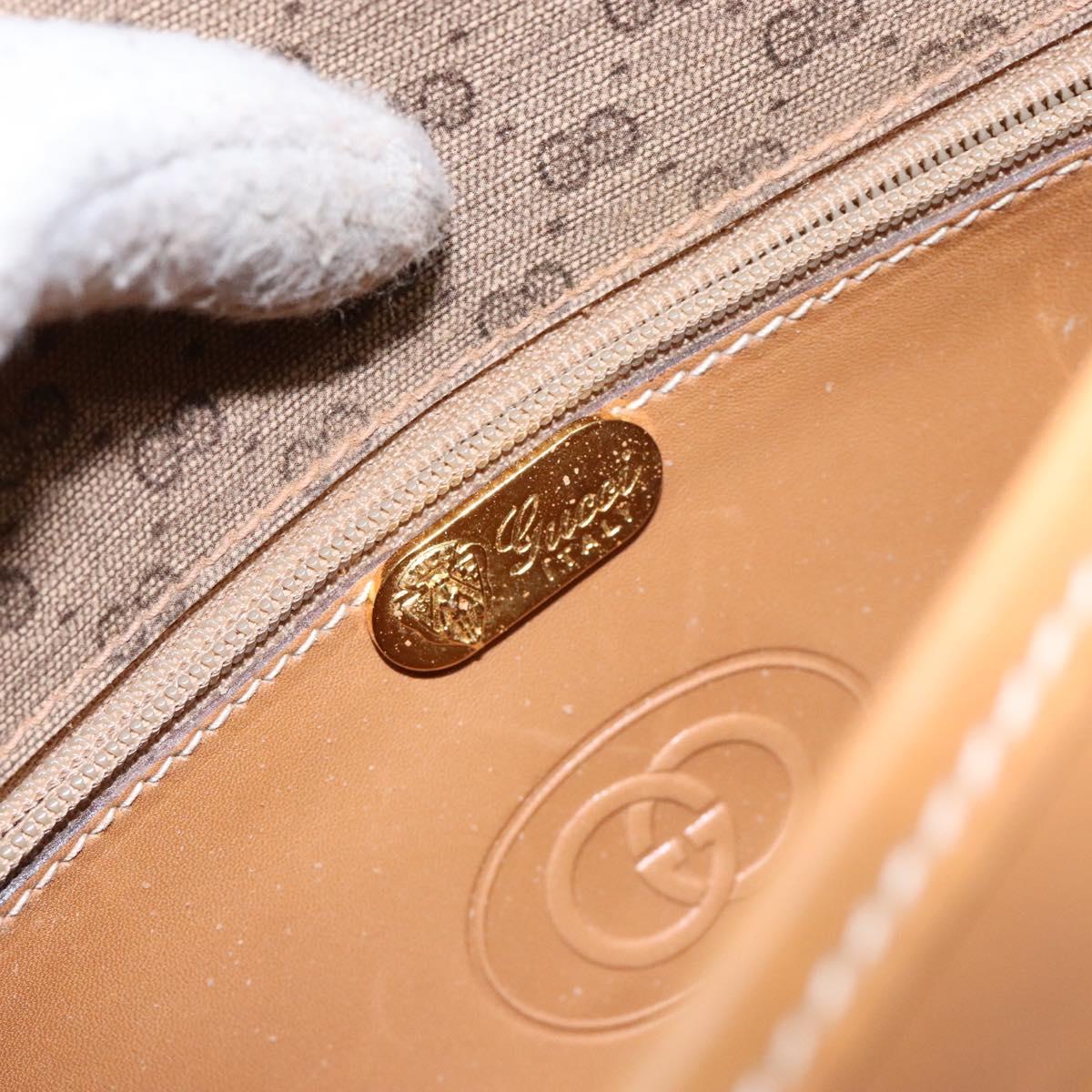 GUCCI Micro GG Supreme Shoulder Bag PVC Beige Gold Auth ki5939
