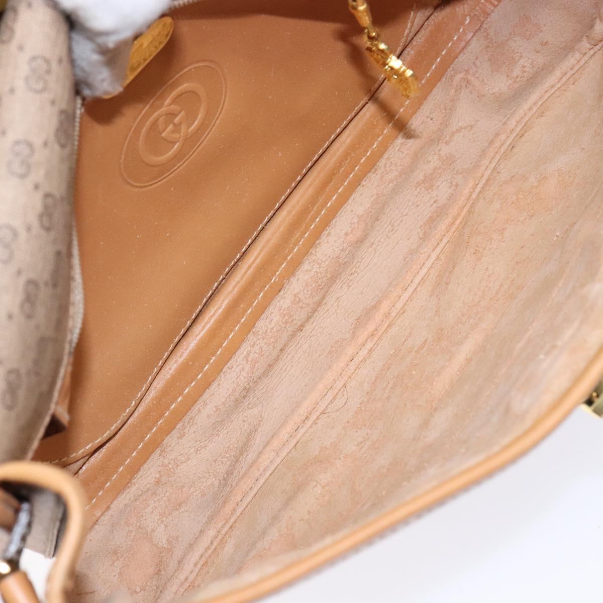 GUCCI Micro GG Supreme Shoulder Bag PVC Beige Gold Auth ki5939