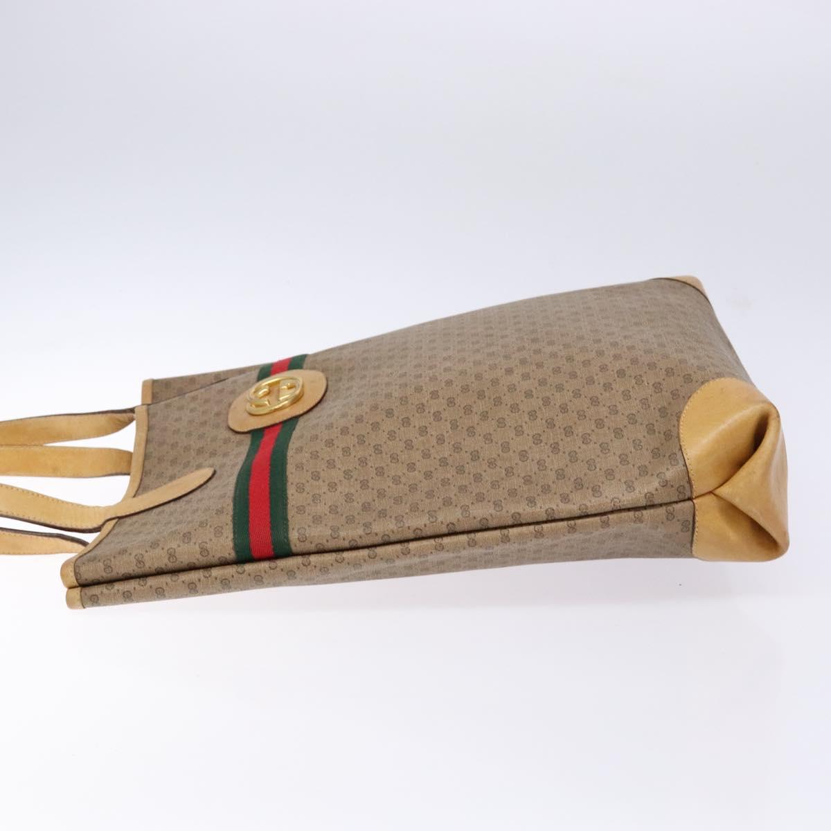 GUCCI Micro GG Supreme Web Sherry Line Bag PVC Beige 002 904 0131 Auth ki5940