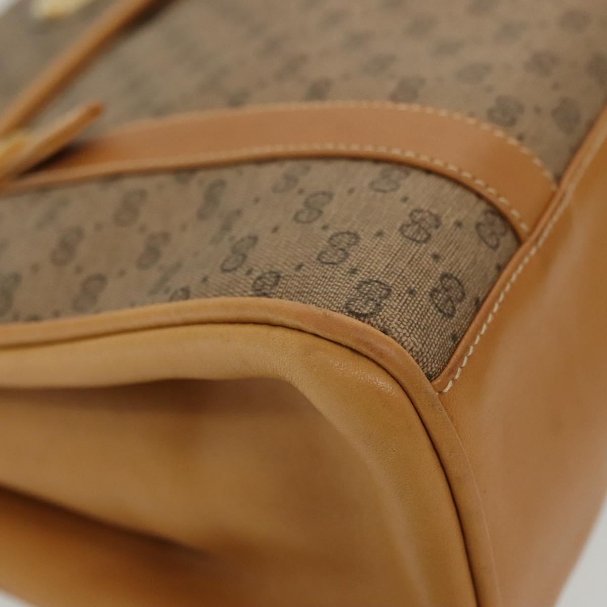 GUCCI Micro GG Supreme Hand Bag PVC Beige Gold 000 46 4857 Auth ki5941