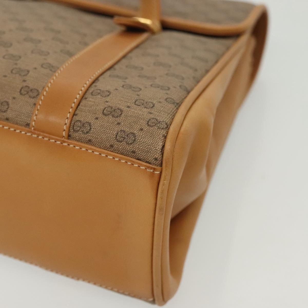 GUCCI Micro GG Supreme Hand Bag PVC Beige Gold 000 46 4857 Auth ki5941