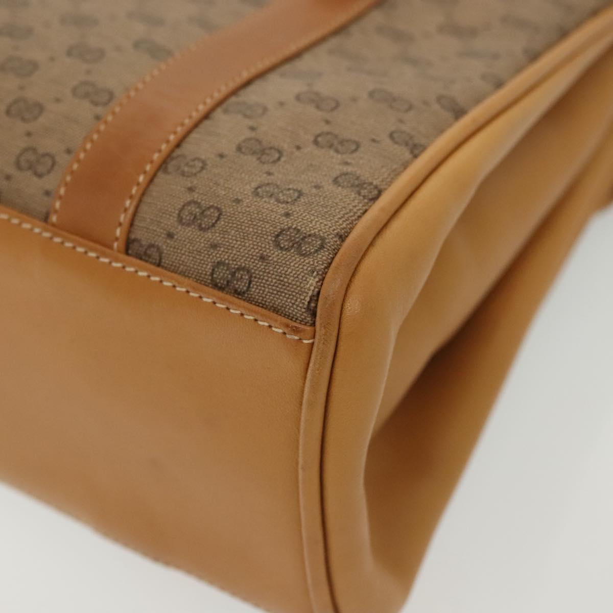 GUCCI Micro GG Supreme Hand Bag PVC Beige Gold 000 46 4857 Auth ki5941