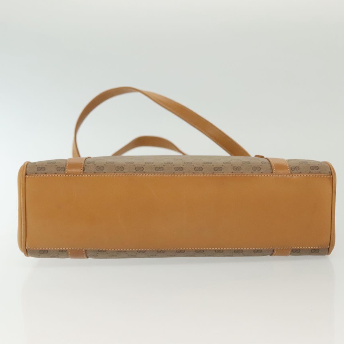GUCCI Micro GG Supreme Hand Bag PVC Beige Gold 000 46 4857 Auth ki5941