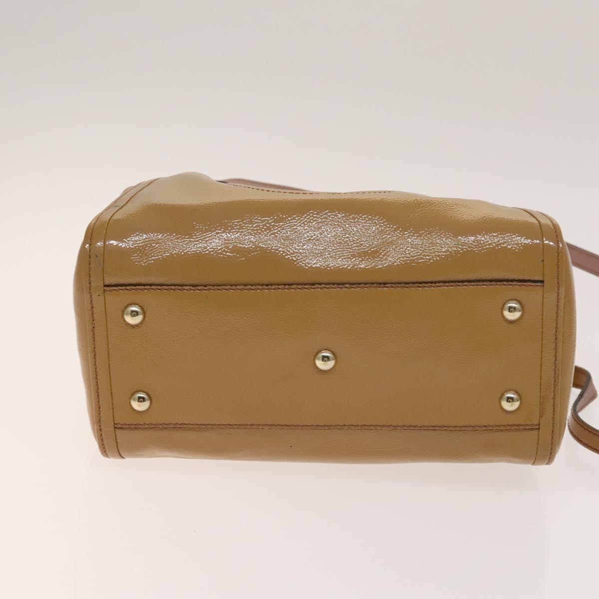 GUCCI Soho Hand Bag Enamel 2way Beige Gold 336751 Auth ki5942