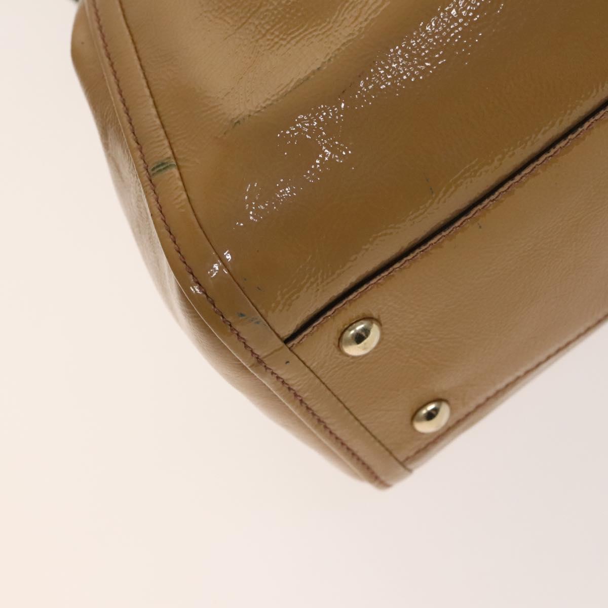 GUCCI Soho Hand Bag Enamel 2way Beige Gold 336751 Auth ki5942