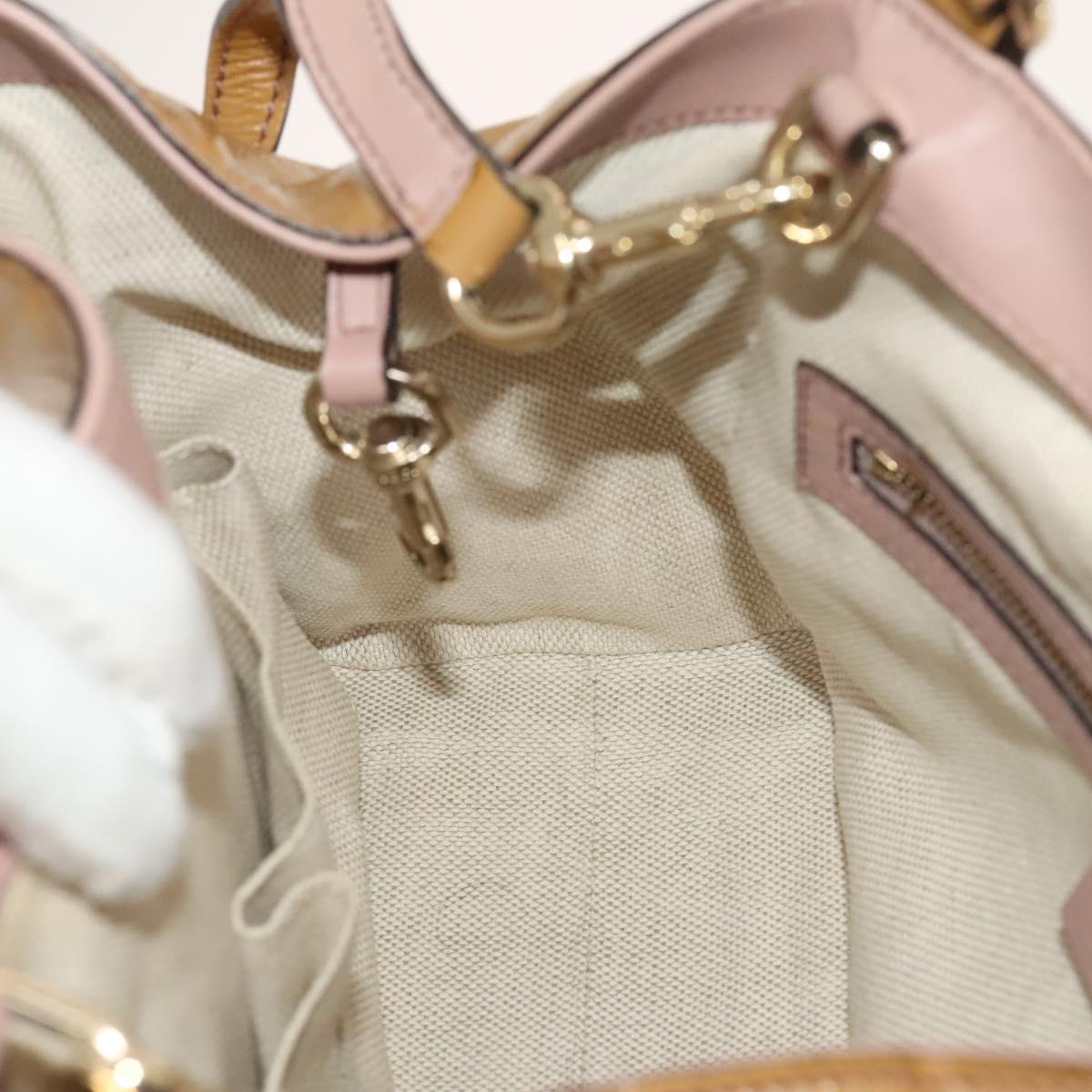 GUCCI Soho Hand Bag Enamel 2way Beige Gold 336751 Auth ki5942