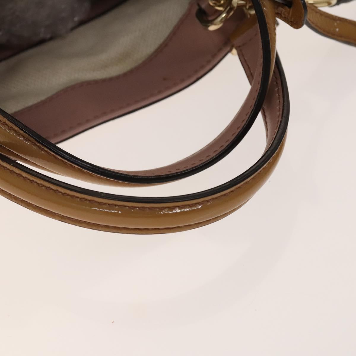 GUCCI Soho Hand Bag Enamel 2way Beige Gold 336751 Auth ki5942